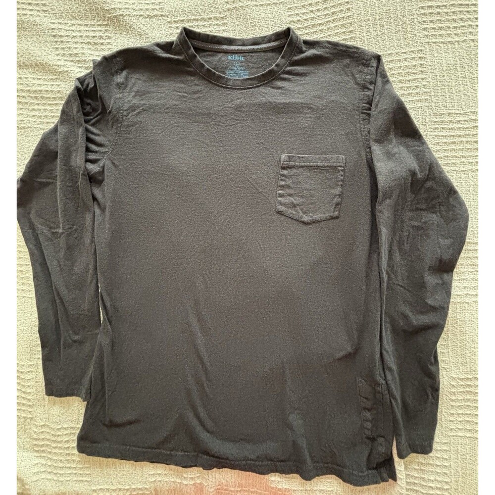Kuhl Wildfibre Men’s Black Long Sleeve Crew Neck T-Shirt L Organic Cotton